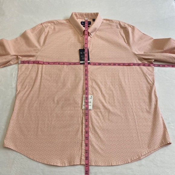 Original Penguin Coral Reef Print Slim Fit, Tangerine/Orange, XXL 18-18 1/2, NWT - Picture 10 of 15